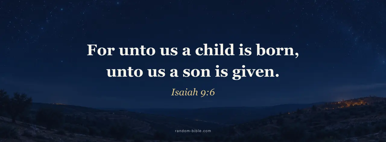 Isaiah 9:6 Facebook cover: "For unto us a child is born, unto us a son is given."