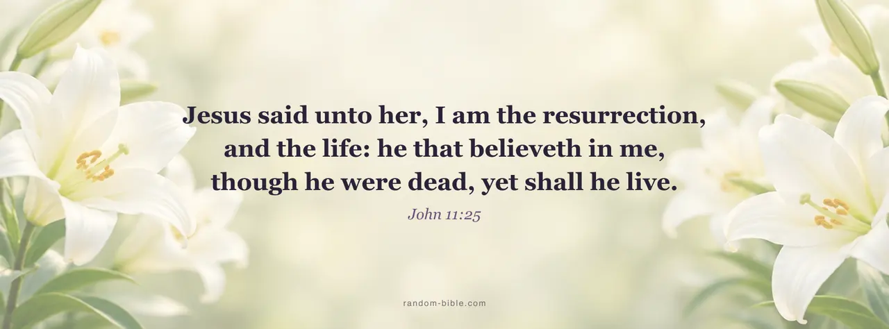 John 11:25 Facebook cover: "Jesus said unto her, I am the resurrection, and the life: he that believeth in me, though he were dead, yet shall he live."