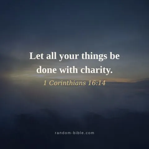 Let all your things be done with charity. — 1 Corinthians 16:14