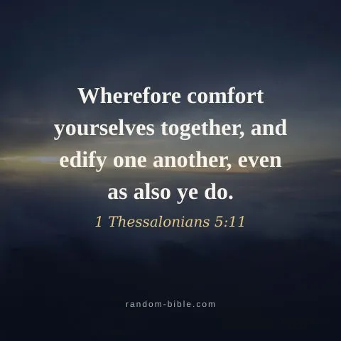 Wherefore comfort yourselves together, and edify one another, even as also ye do. — 1 Thessalonians 5:11