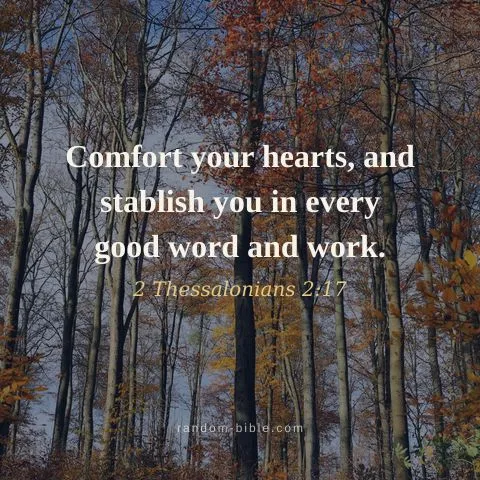 Comfort your hearts, and stablish you in every good word and work. — 2 Thessalonians 2:17
