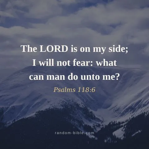 The LORD is on my side; I will not fear: what can man do unto me? — Psalms 118:6