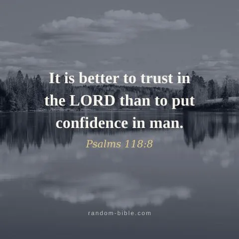 It is better to trust in the LORD than to put confidence in man. — Psalms 118:8