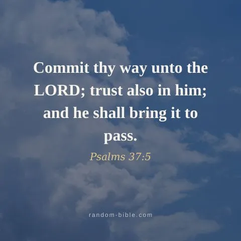 Commit thy way unto the LORD; trust also in him; and he shall bring it to pass. — Psalms 37:5
