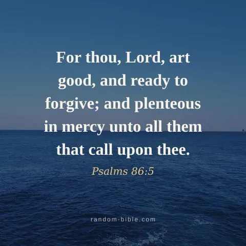 For thou, Lord, art good, and ready to forgive; and plenteous in mercy unto all them that call upon thee. — Psalms 86:5