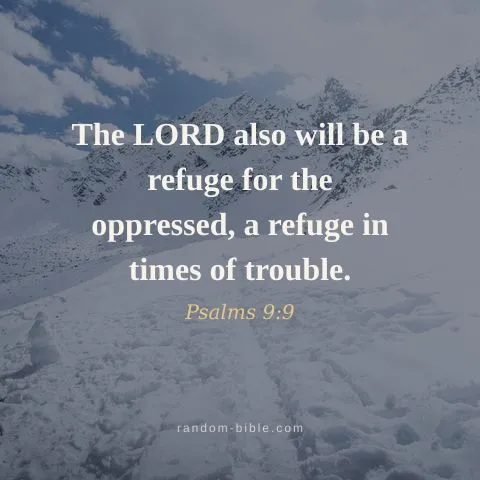 The LORD also will be a refuge for the oppressed, a refuge in times of trouble. — Psalms 9:9