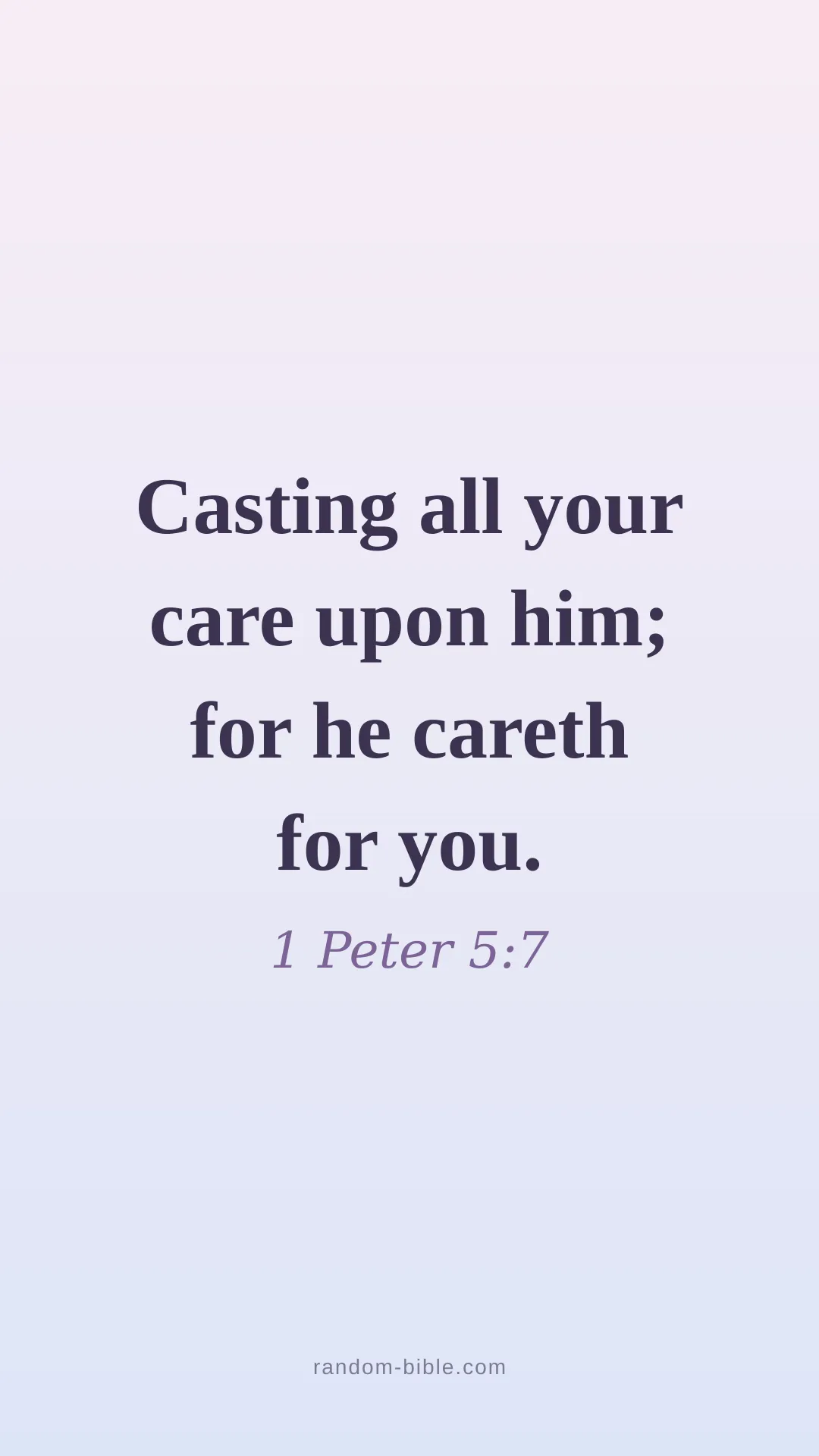 1 Peter 5:7 aesthetic Bible verse wallpaper (KJV)