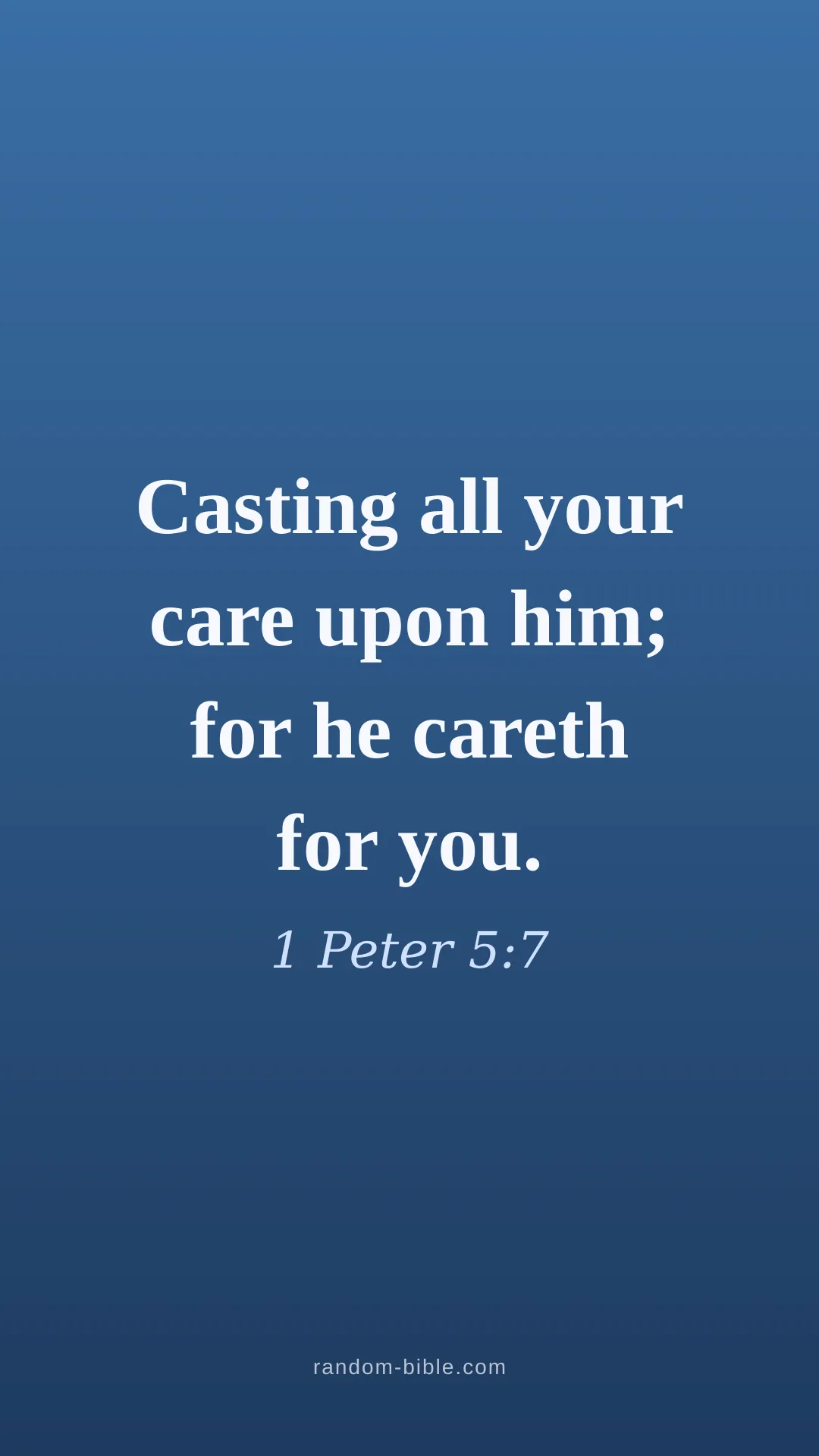 1 Peter 5:7 blue Bible verse wallpaper (KJV)