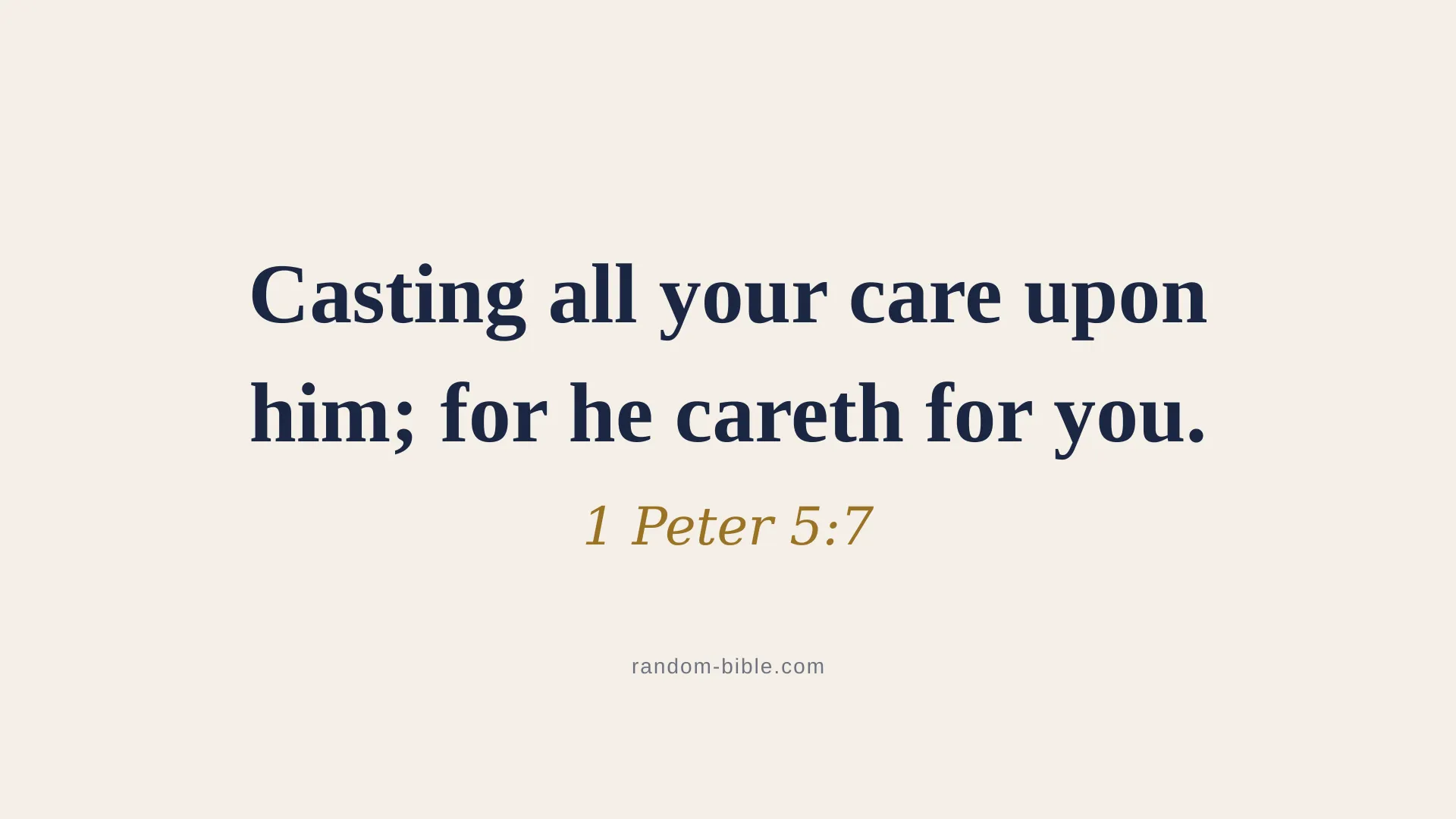 1 Peter 5:7 minimal Bible verse wallpaper for desktop and laptop (KJV)