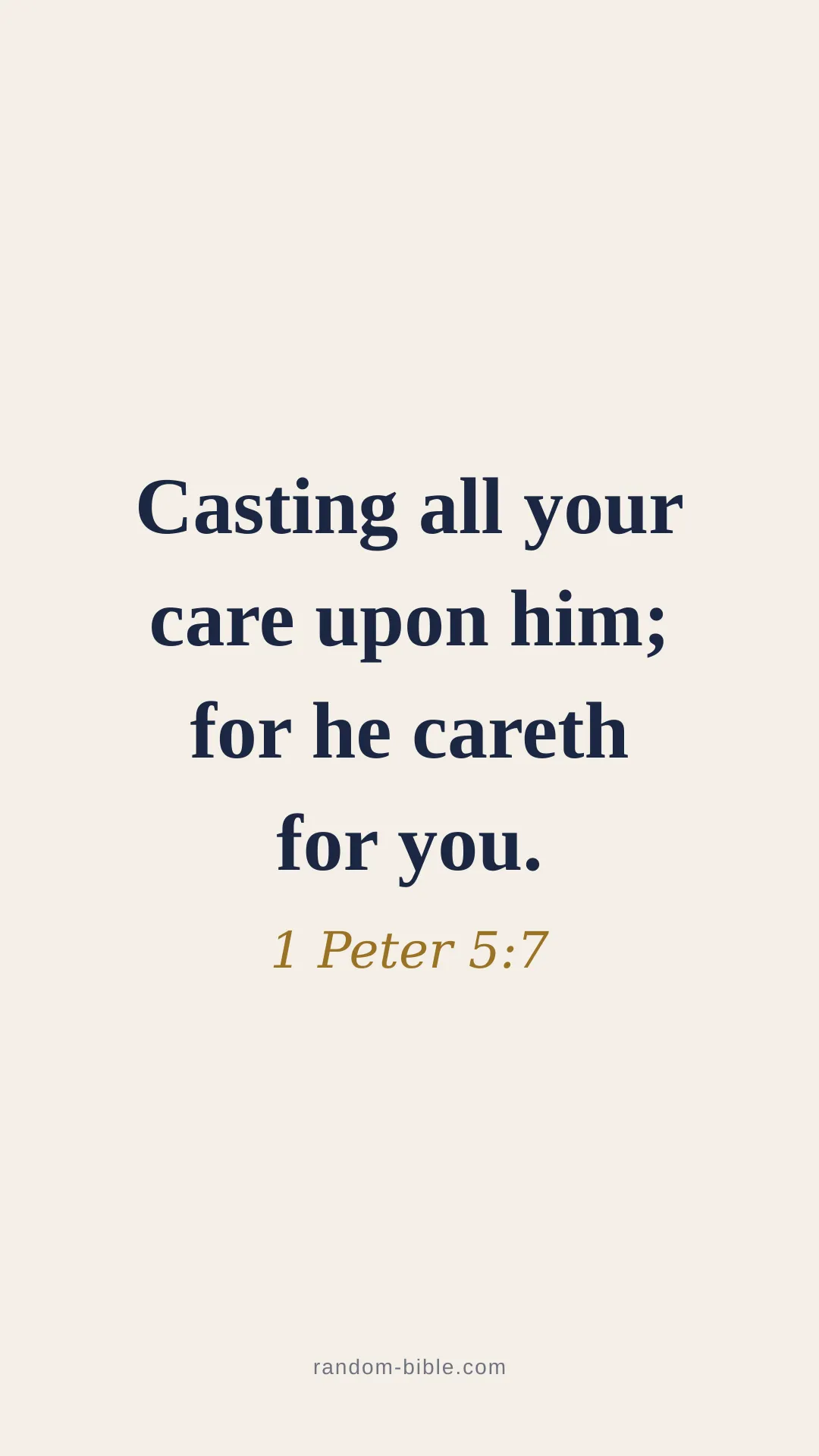 1 Peter 5:7 minimal Bible verse wallpaper (KJV)