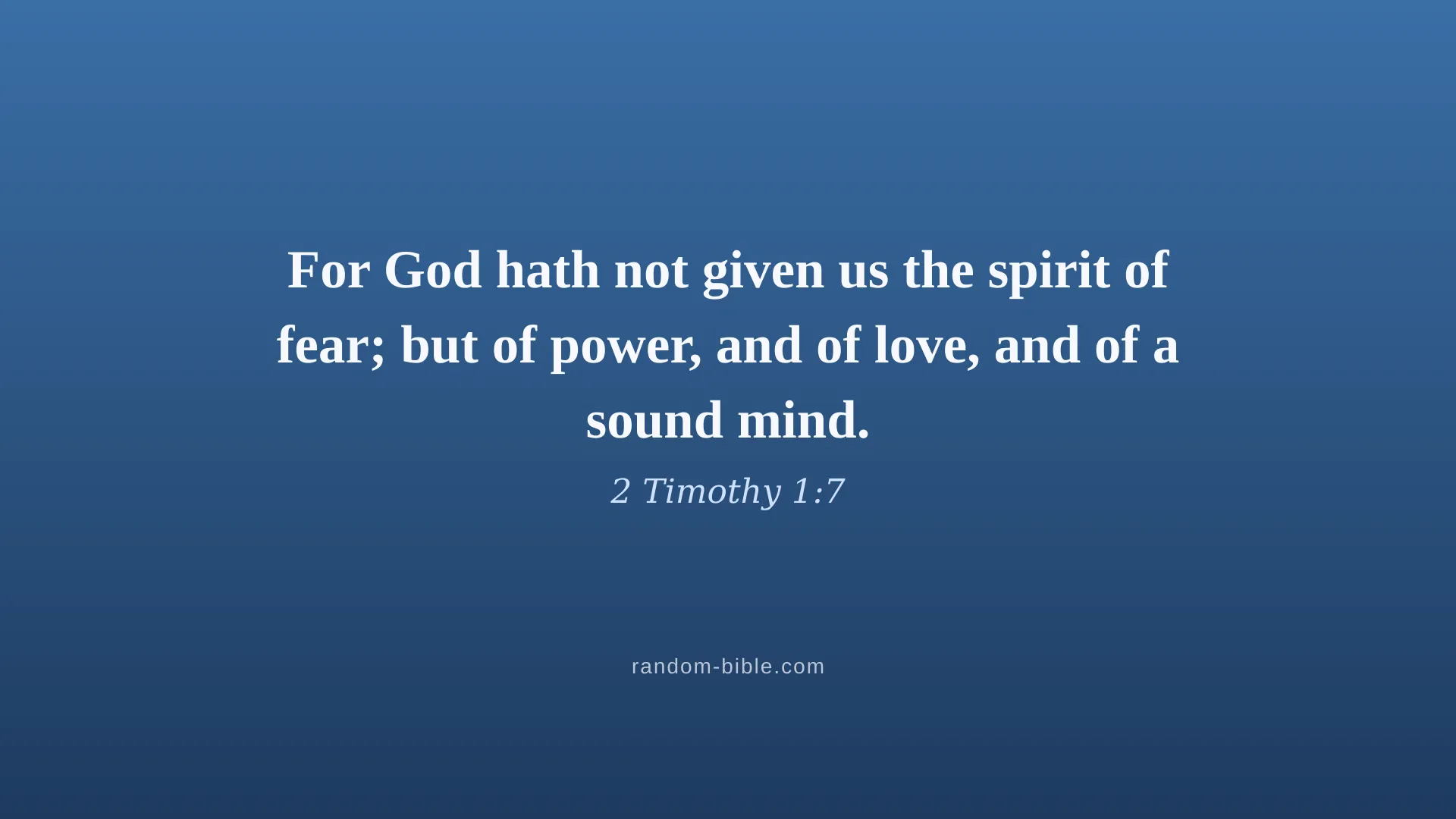 2 Timothy 1:7 blue Bible verse wallpaper for desktop and laptop (KJV)