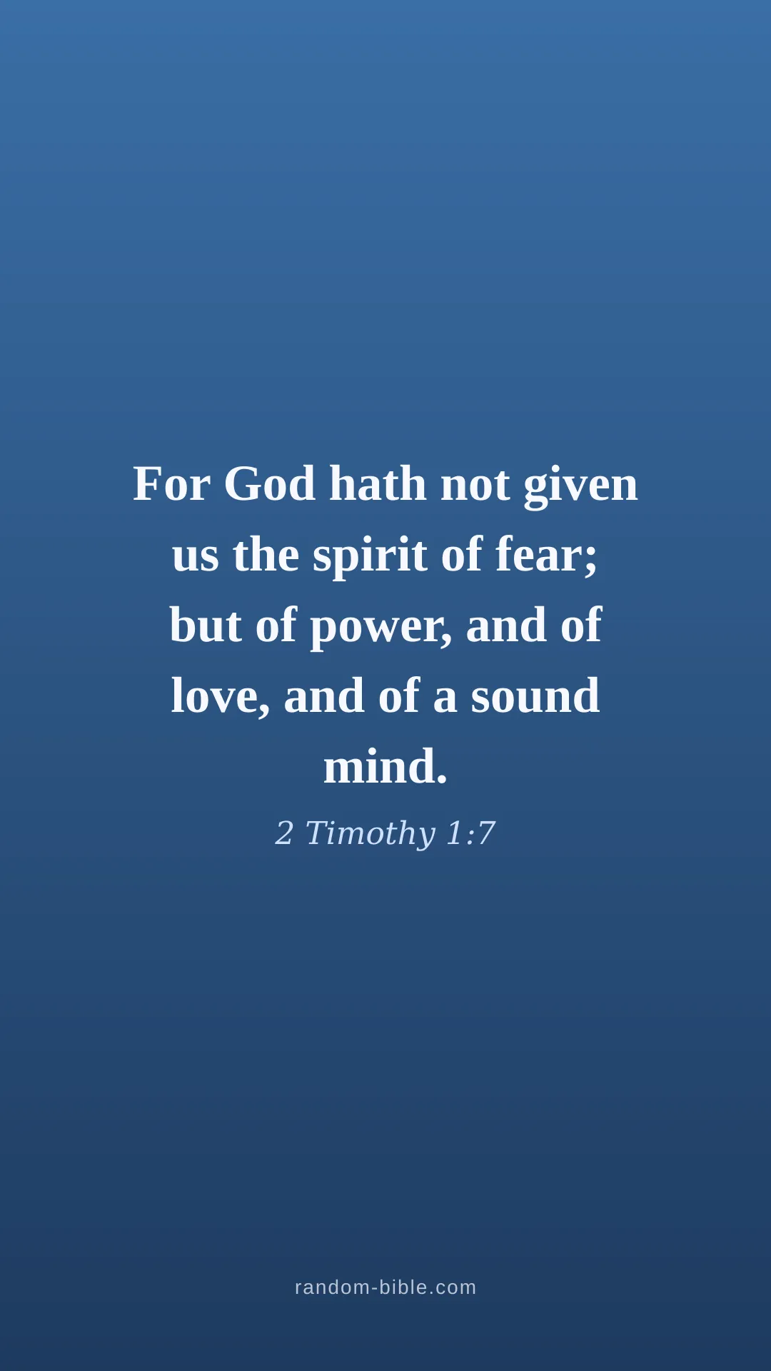 2 Timothy 1:7 blue Bible verse wallpaper (KJV)