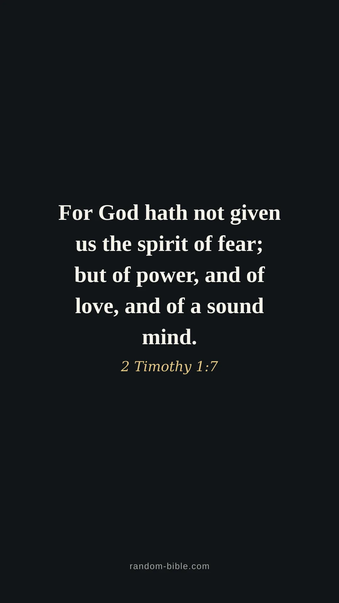 2 Timothy 1:7 dark Bible verse wallpaper (KJV)