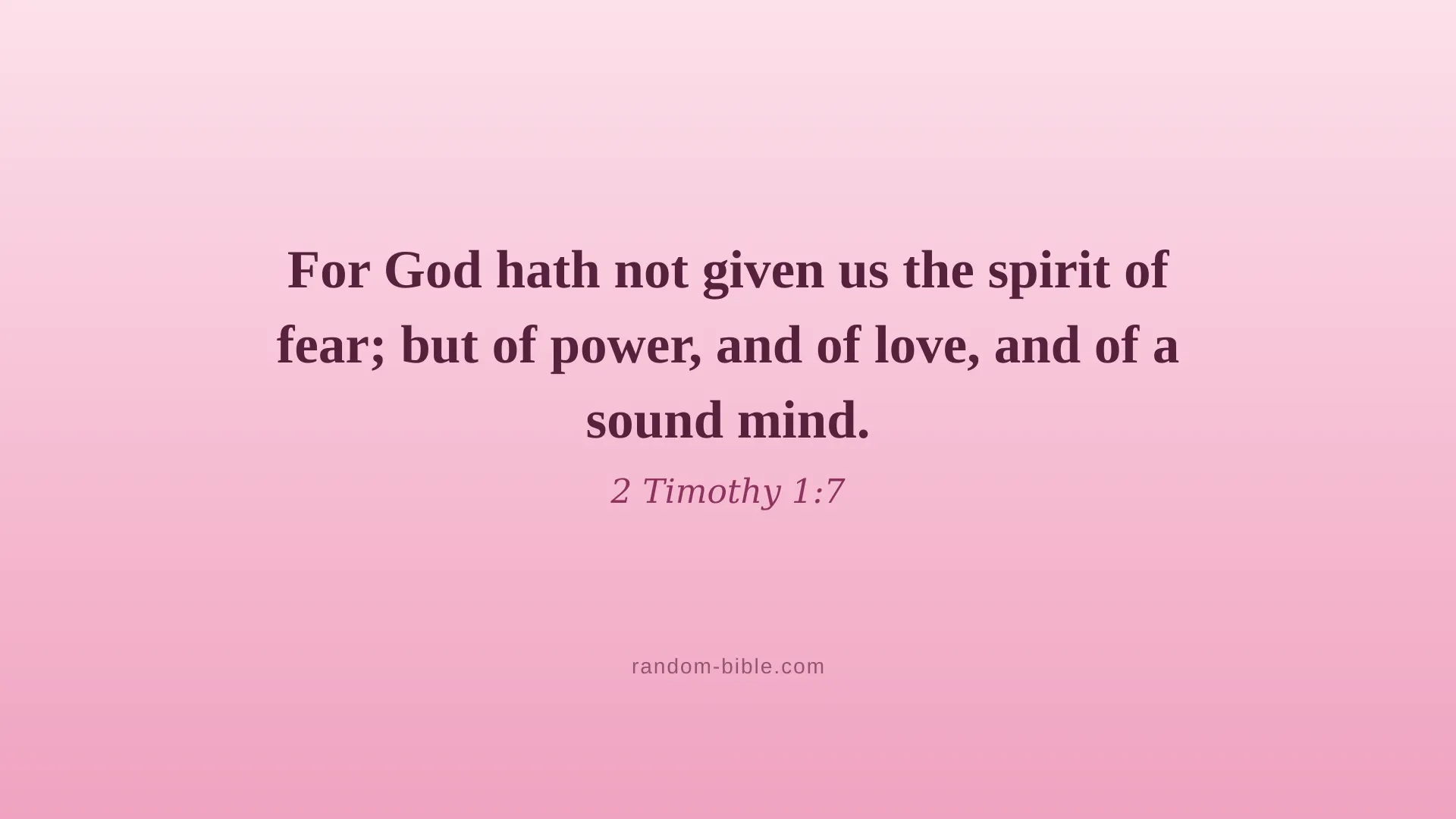 2 Timothy 1:7 pink Bible verse wallpaper for desktop and laptop (KJV)