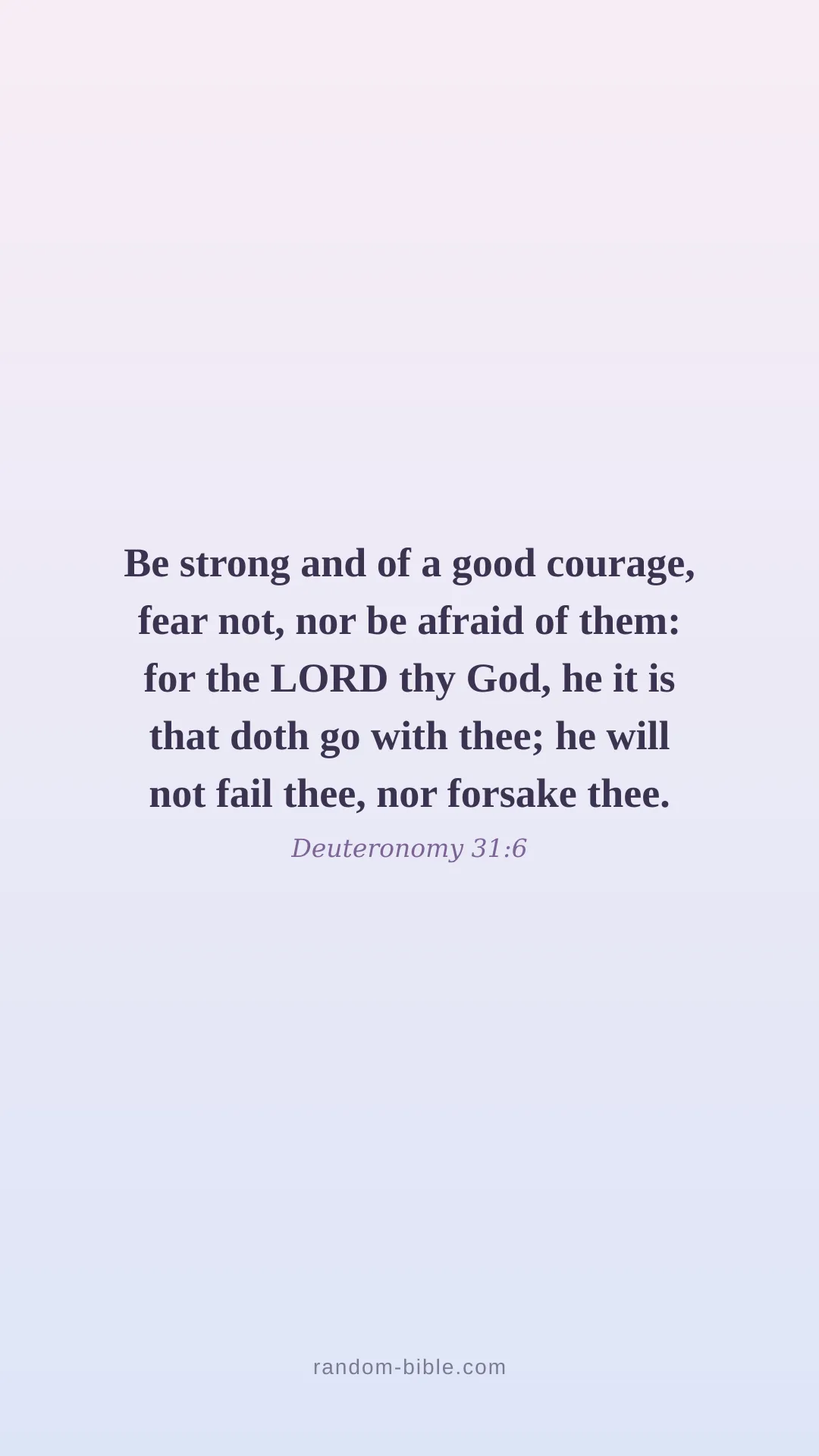 Deuteronomy 31:6 — aesthetic Bible verse wallpaper