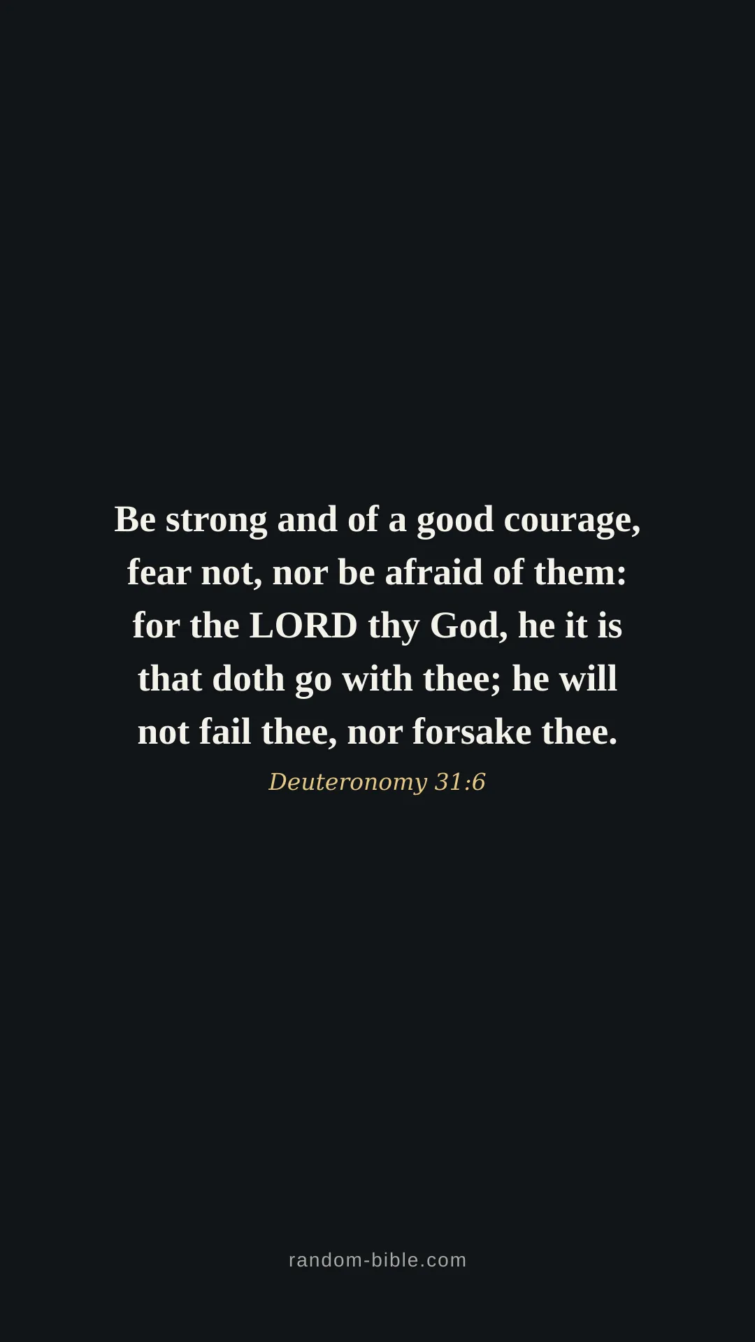 Deuteronomy 31:6 dark Bible verse wallpaper (KJV)