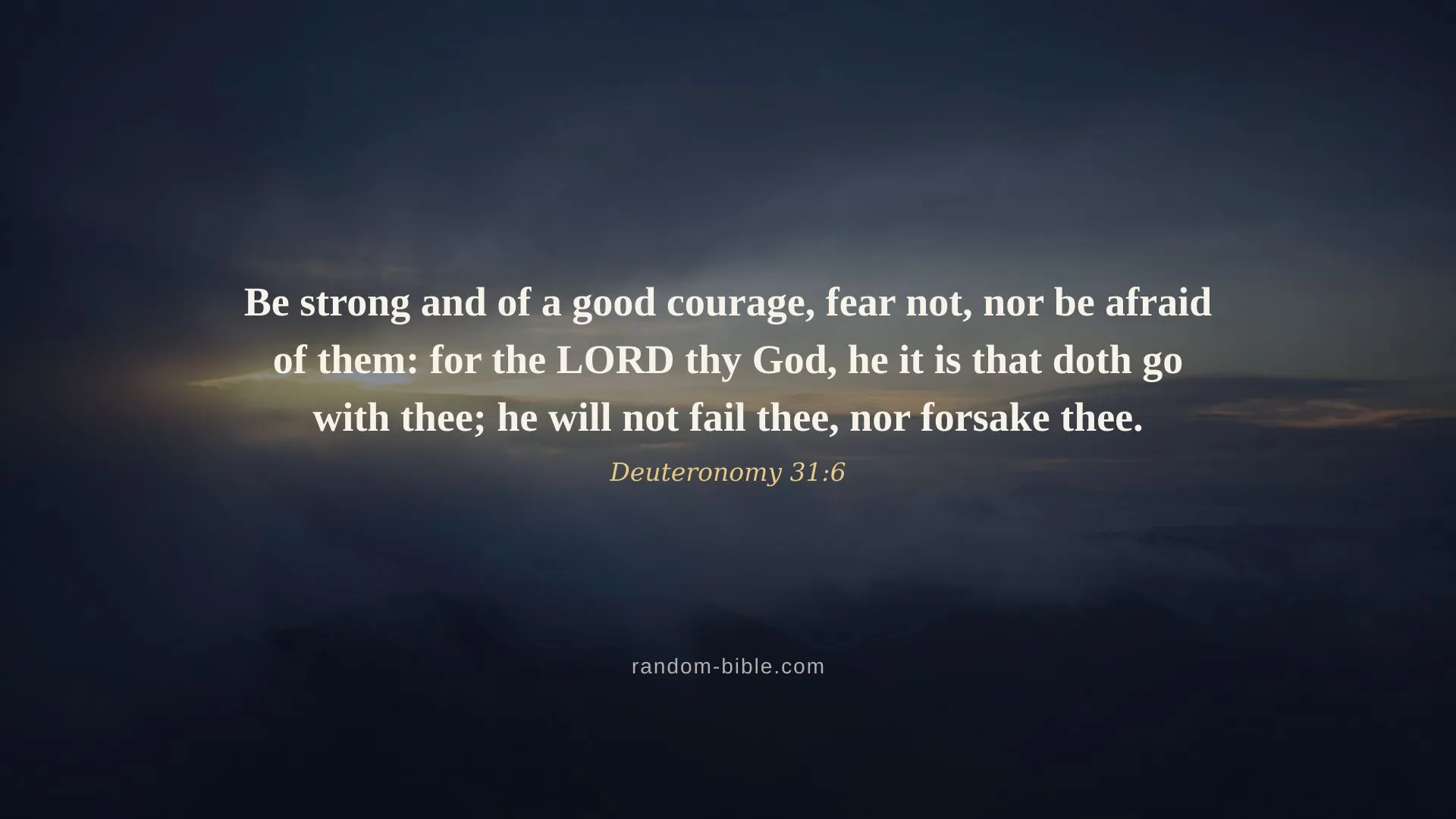 Deuteronomy 31:6 — desktop Bible verse wallpaper