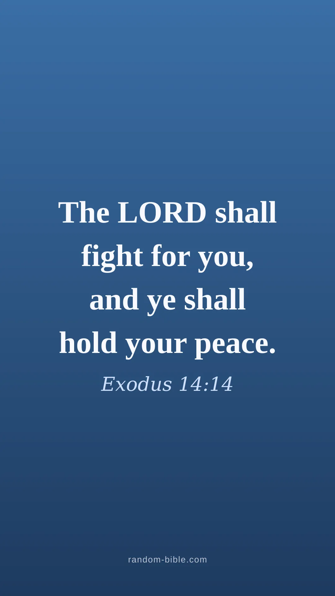 Exodus 14:14 blue Bible verse wallpaper (KJV)