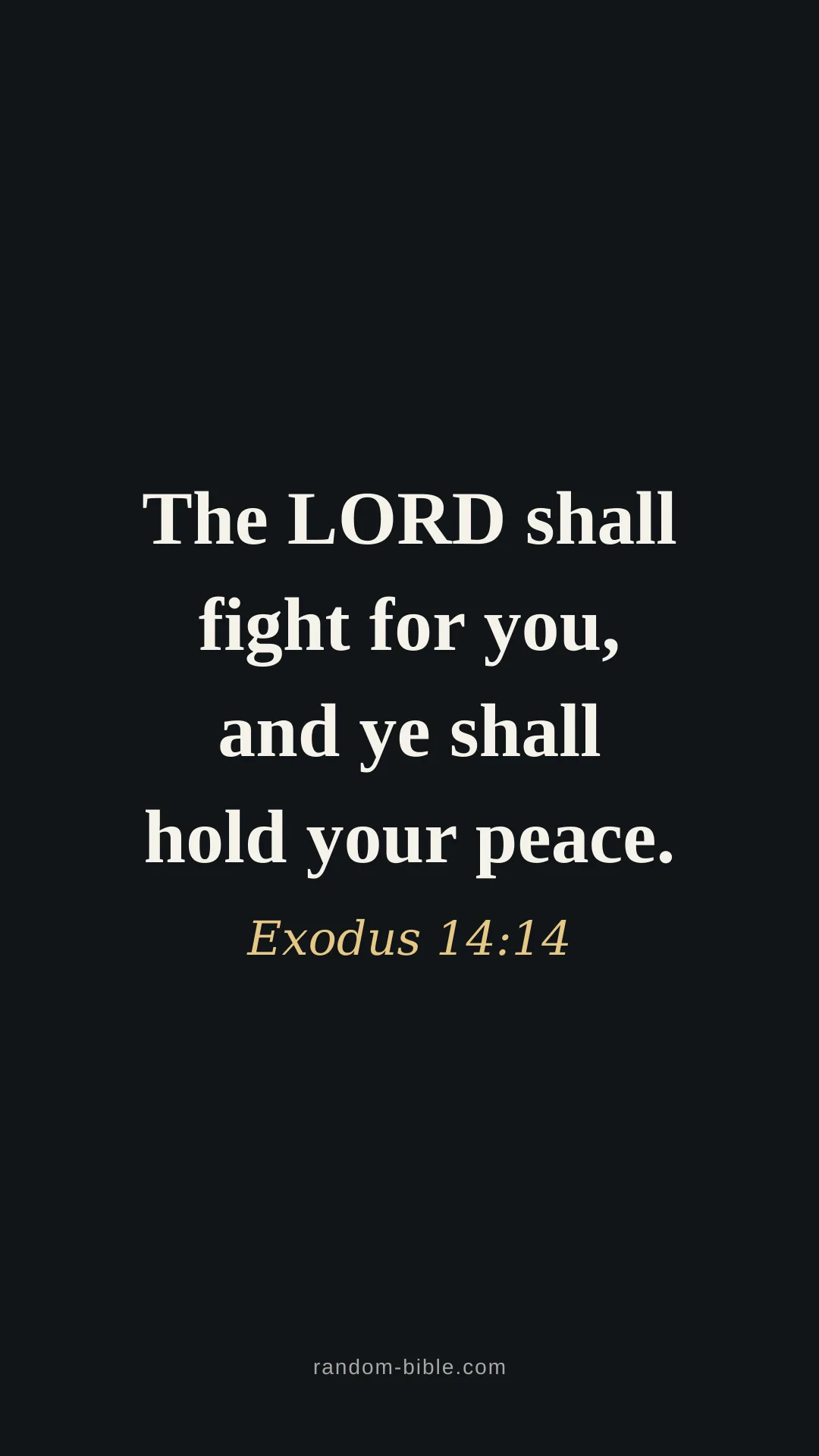 Exodus 14:14 dark Bible verse wallpaper (KJV)