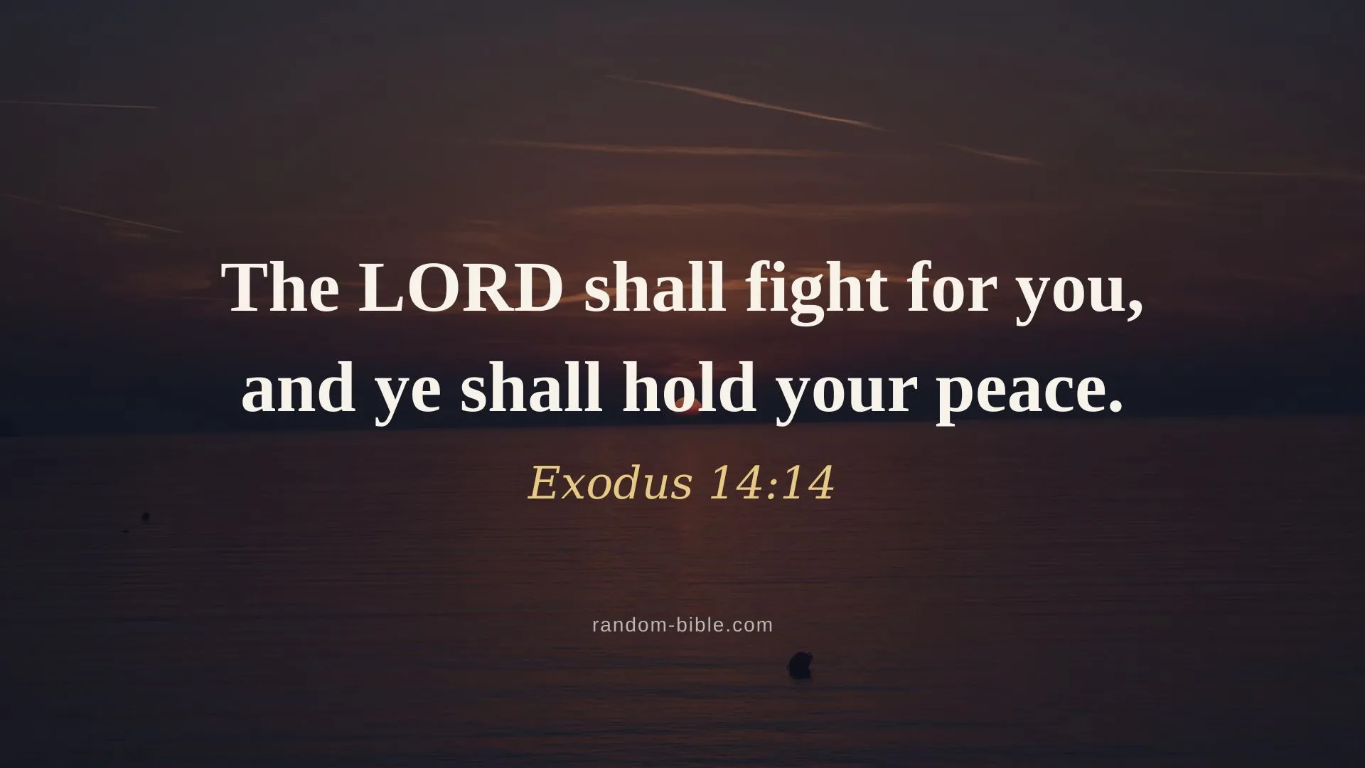 Exodus 14:14 desktop wallpaper — “The LORD shall fight for you, and ye shall hold your peace.” (KJV)