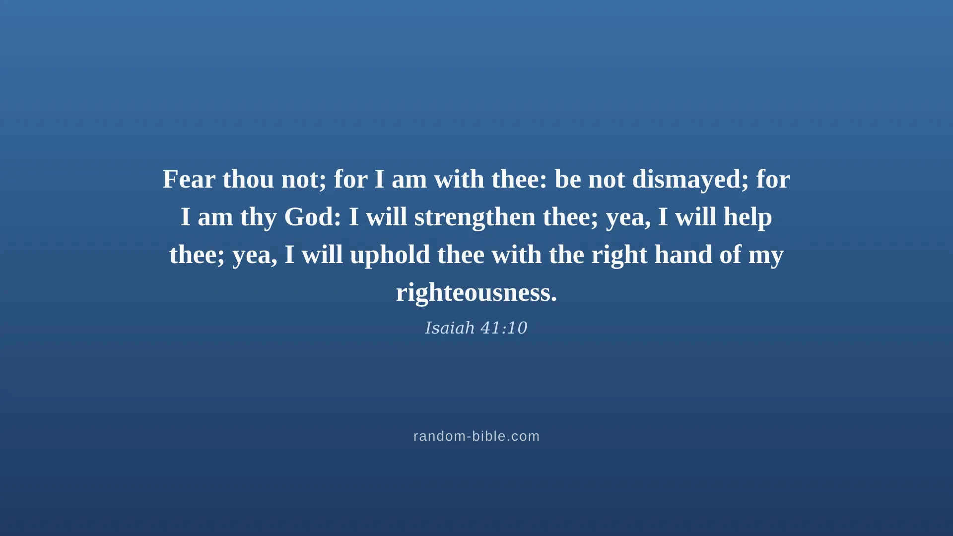 Isaiah 41:10 blue Bible verse wallpaper for desktop and laptop (KJV)