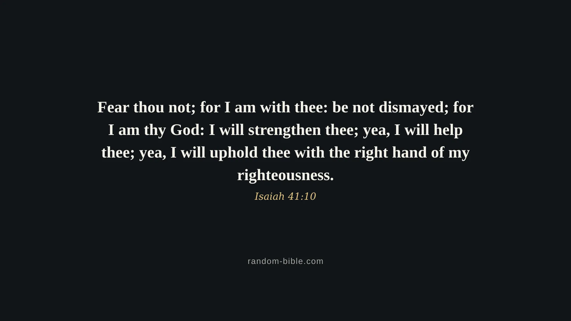 Isaiah 41:10 dark Bible verse wallpaper for desktop and laptop (KJV)