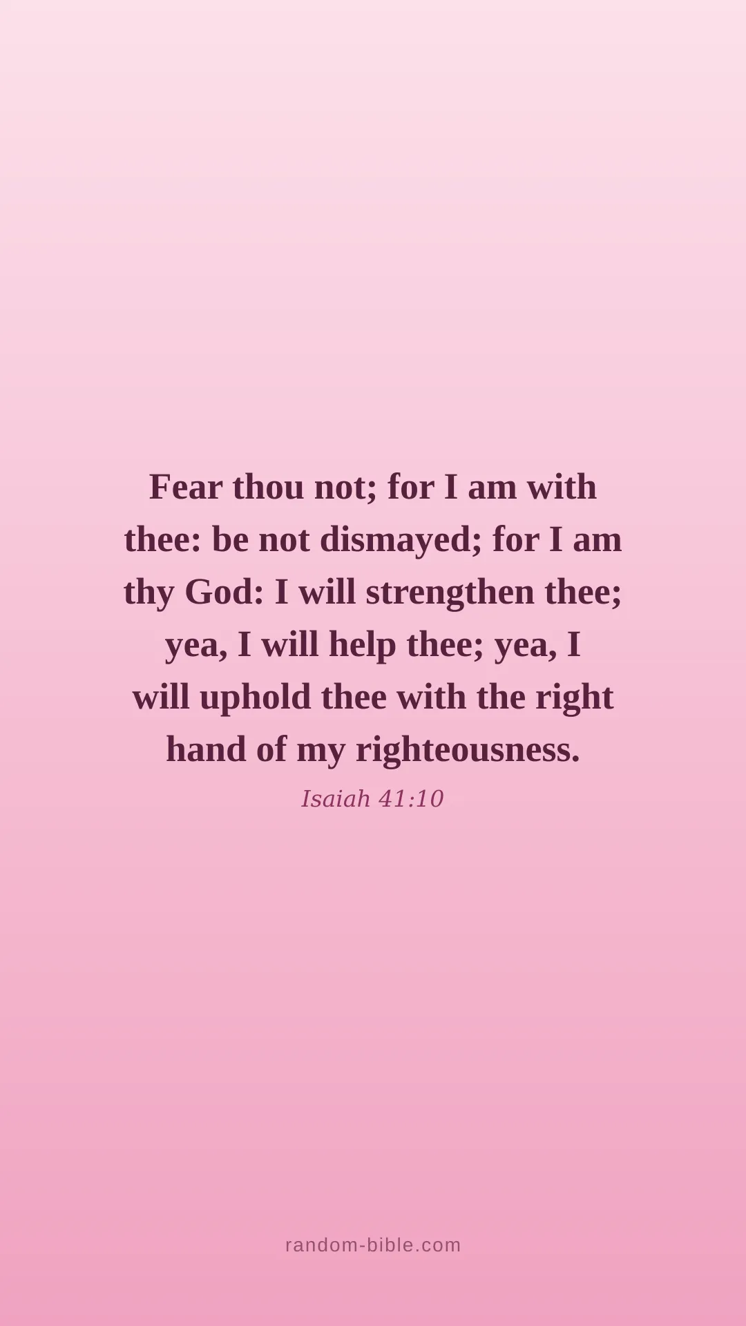 Isaiah 41:10 — pink Bible verse wallpaper