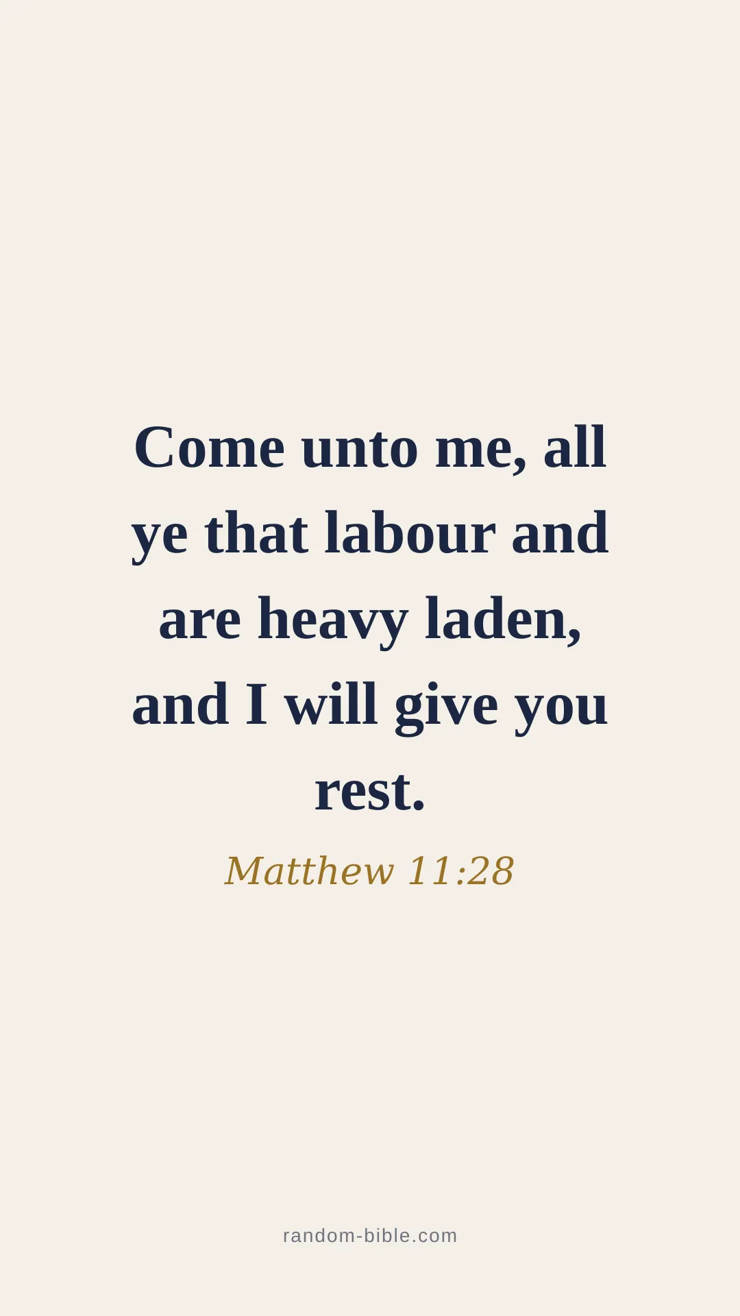 Matthew 11:28 minimal Bible verse wallpaper (KJV)