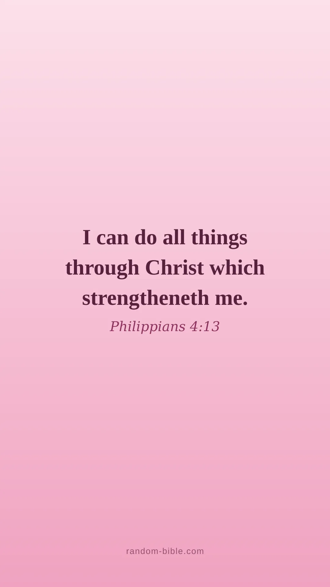 Philippians 4:13 — pink Bible verse wallpaper