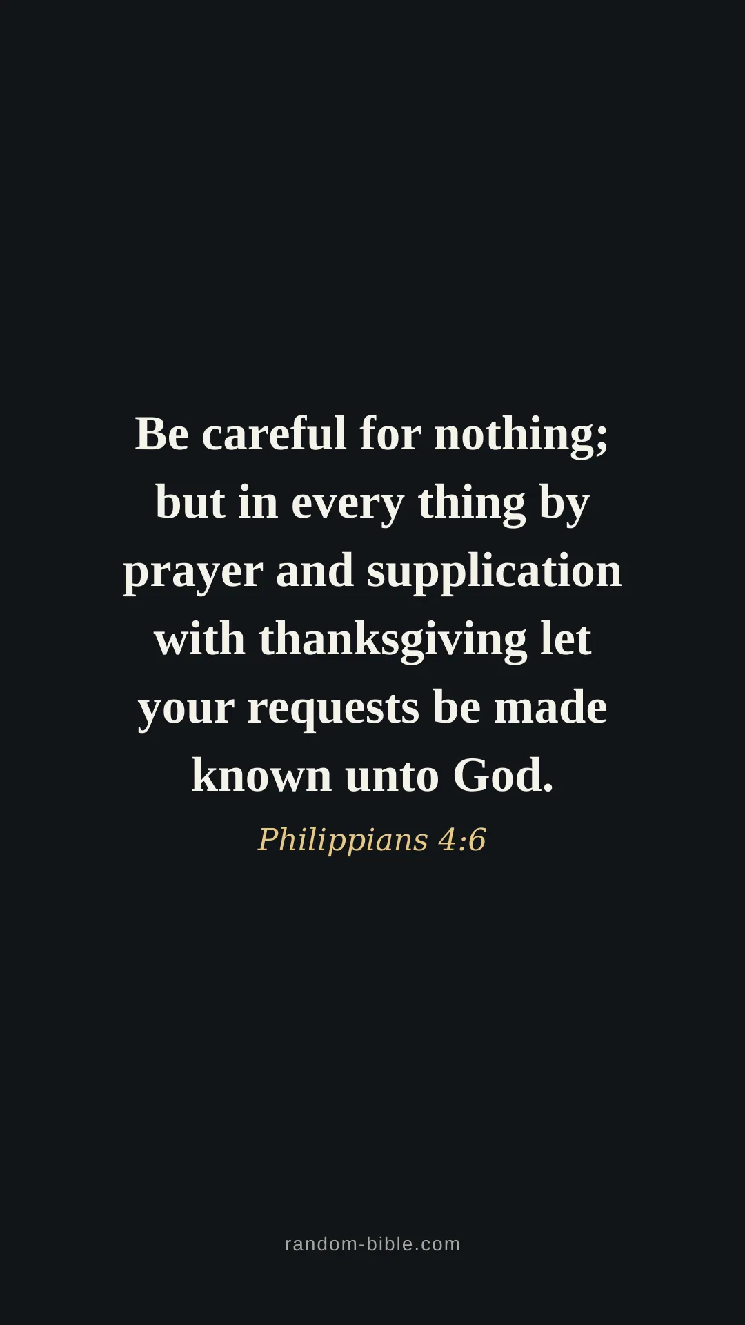 Philippians 4:6 dark Bible verse wallpaper (KJV)
