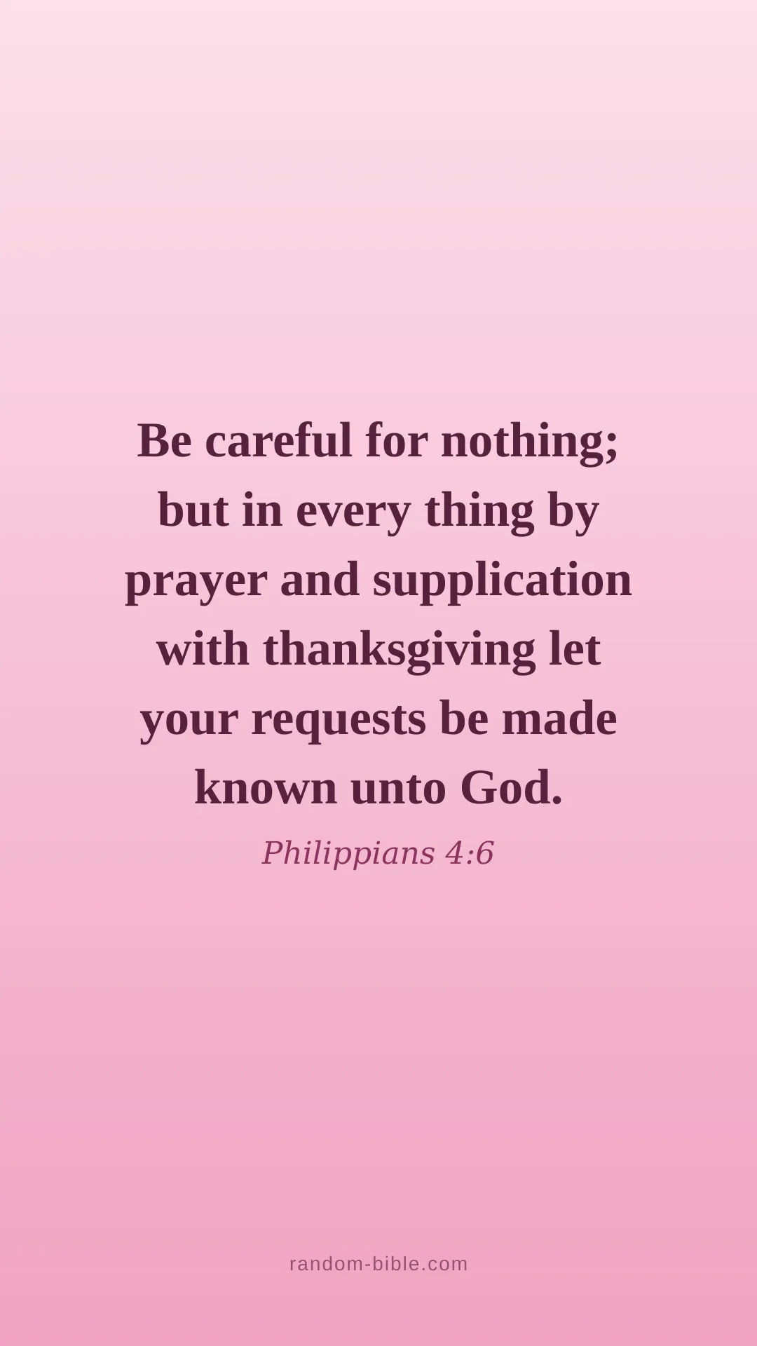 Philippians 4:6 — pink Bible verse wallpaper