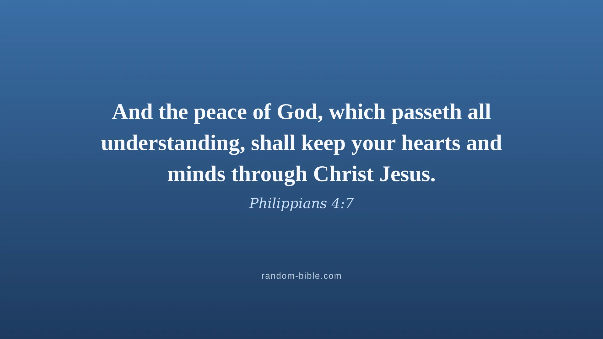 Philippians 4:7 blue Bible verse wallpaper for desktop and laptop (KJV)