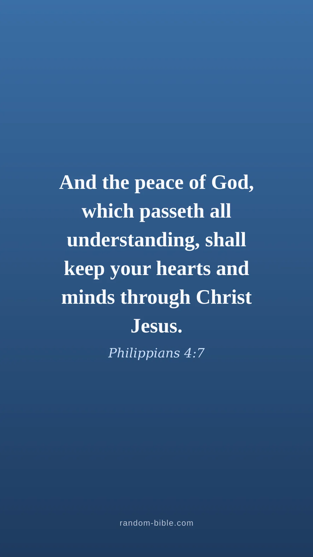 Philippians 4:7 blue Bible verse wallpaper (KJV)