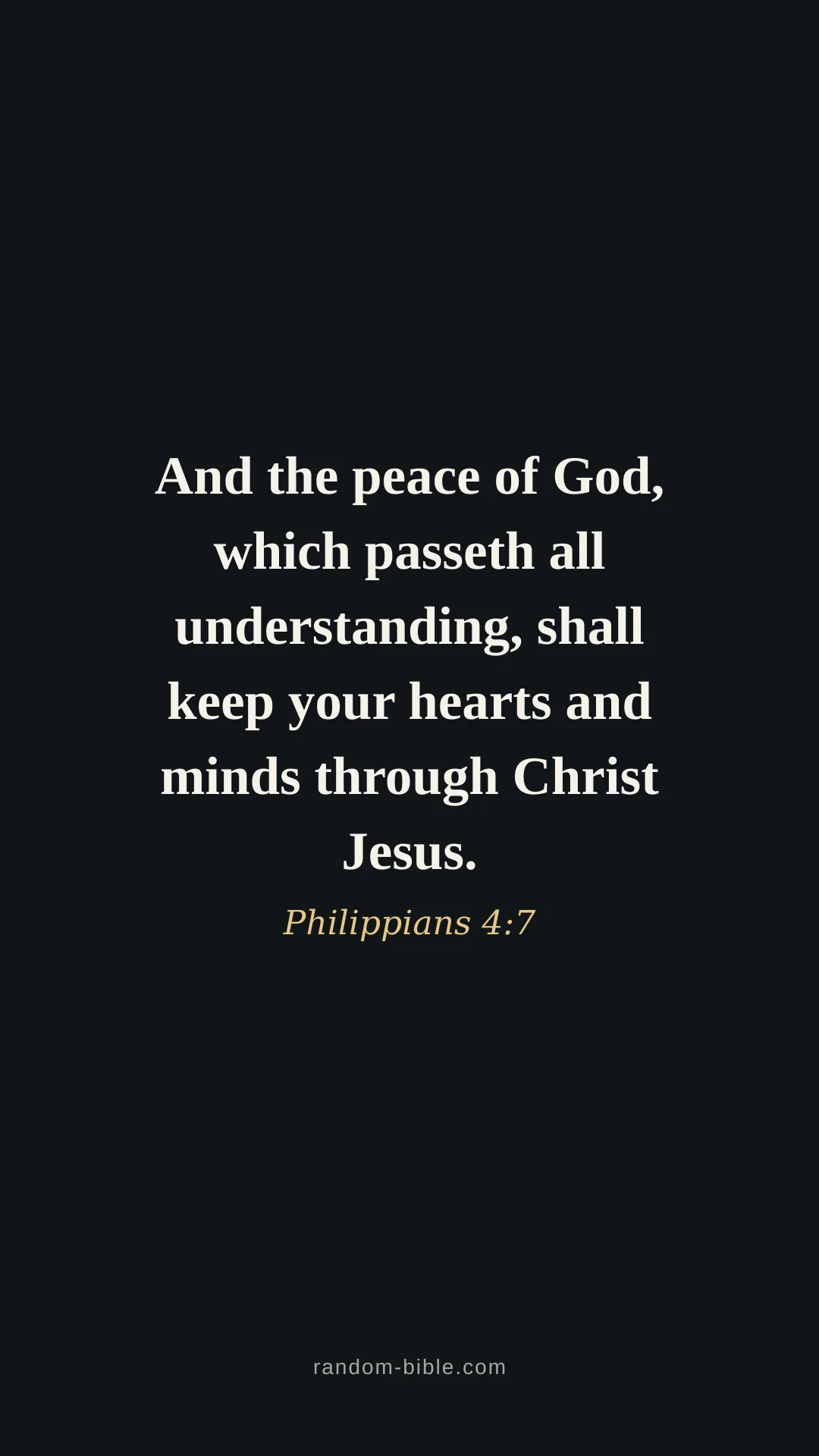Philippians 4:7 dark Bible verse wallpaper (KJV)