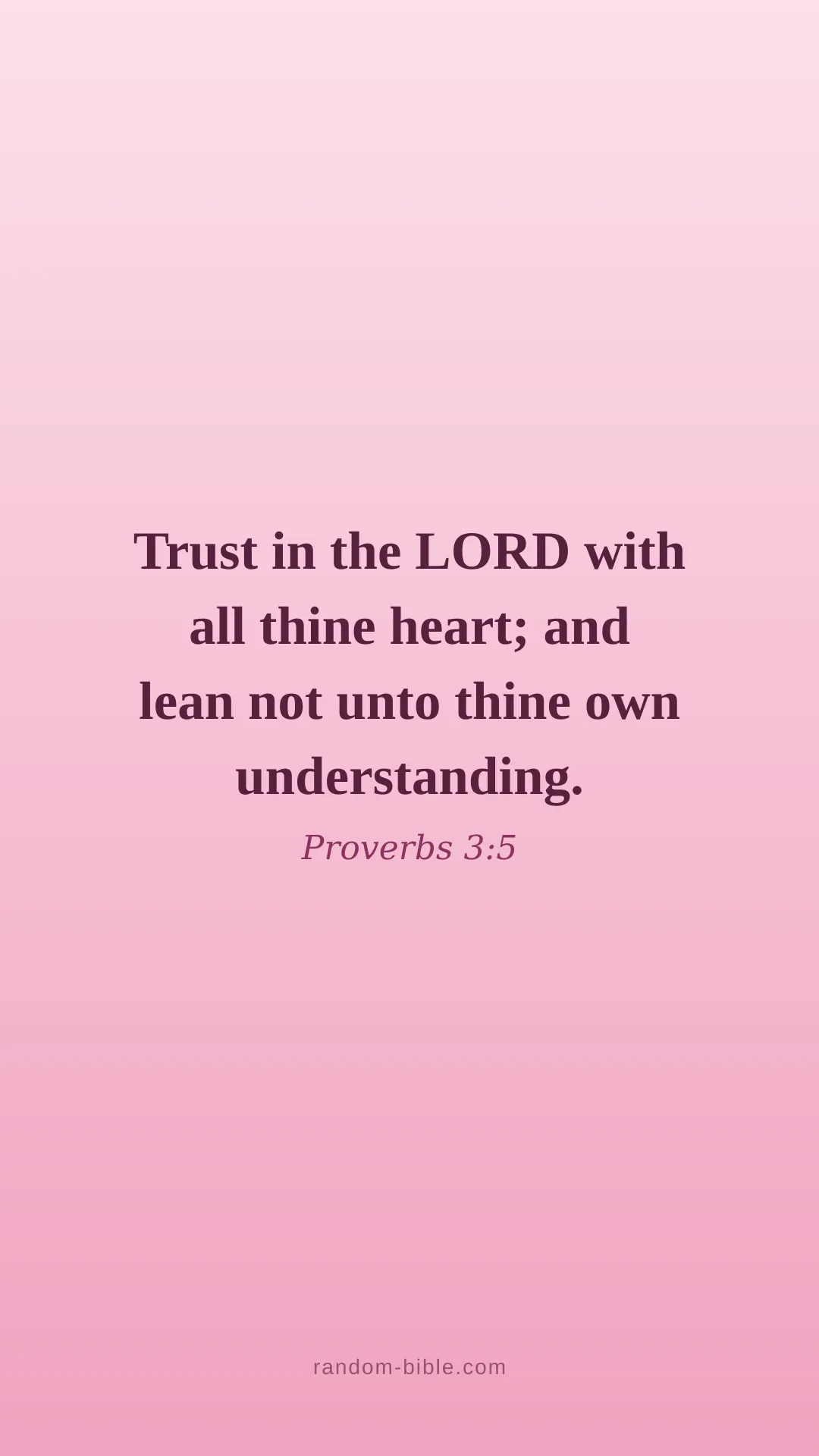 Proverbs 3:5 — pink Bible verse wallpaper