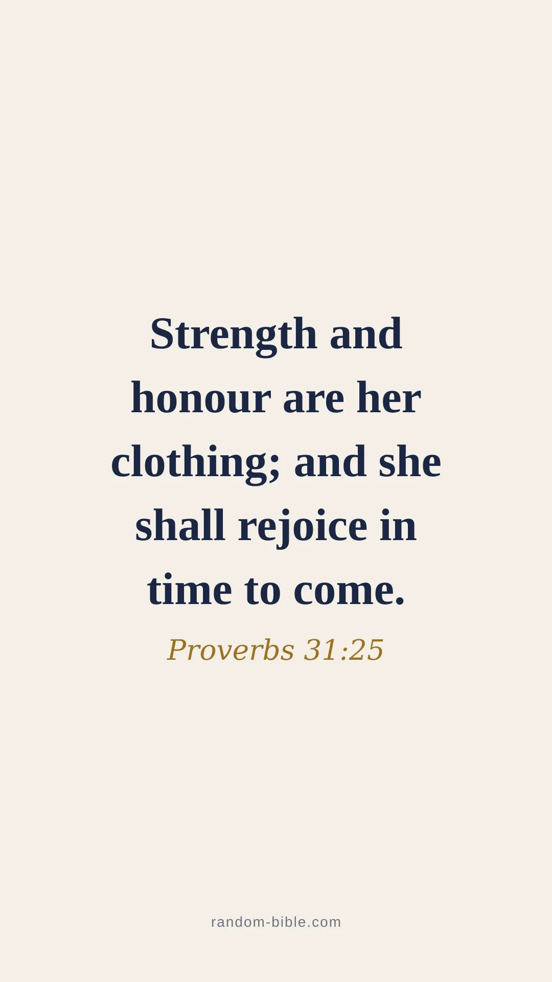 Proverbs 31:25 minimal Bible verse wallpaper (KJV)