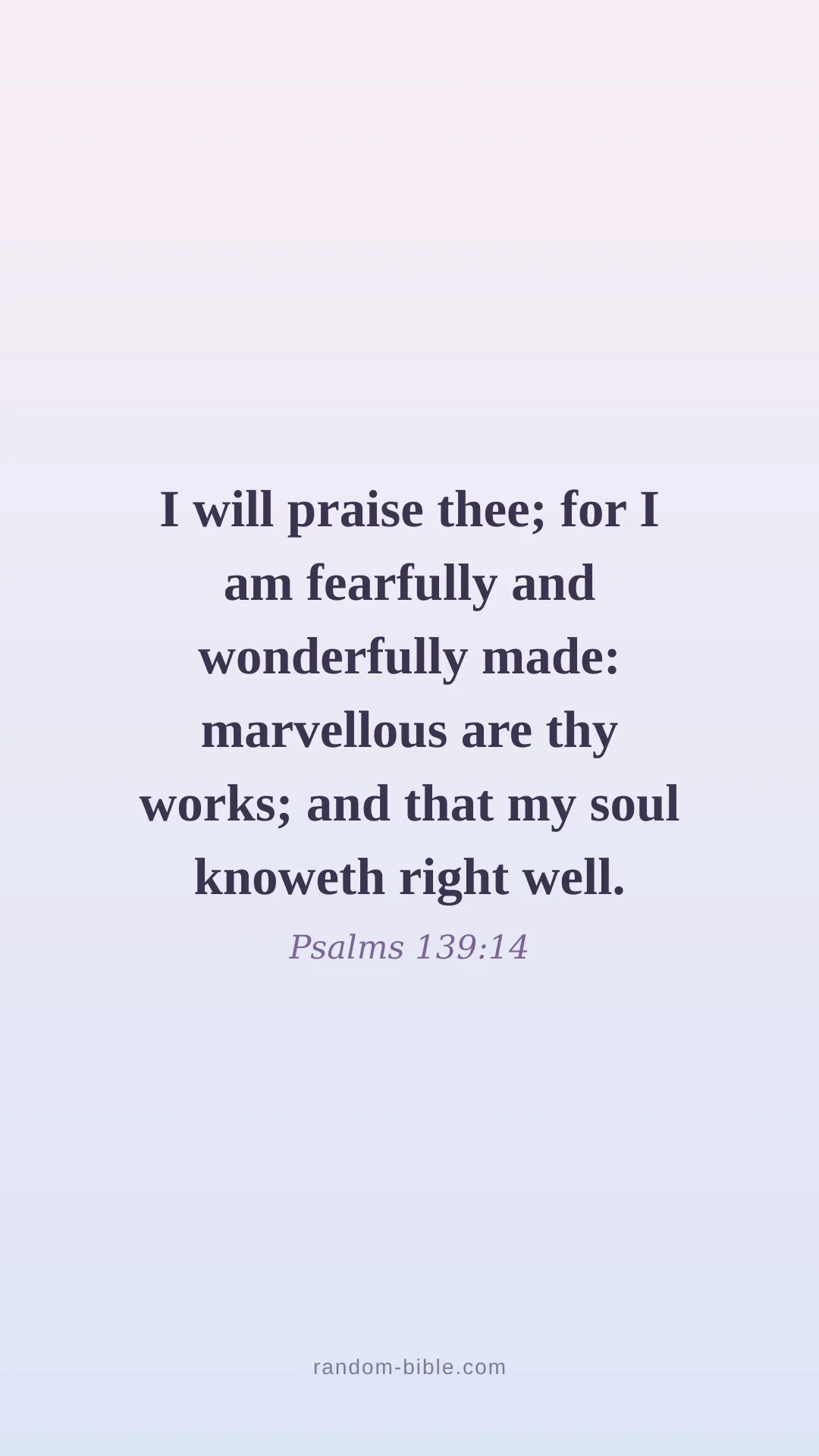 Psalms 139:14 aesthetic Bible verse wallpaper (KJV)