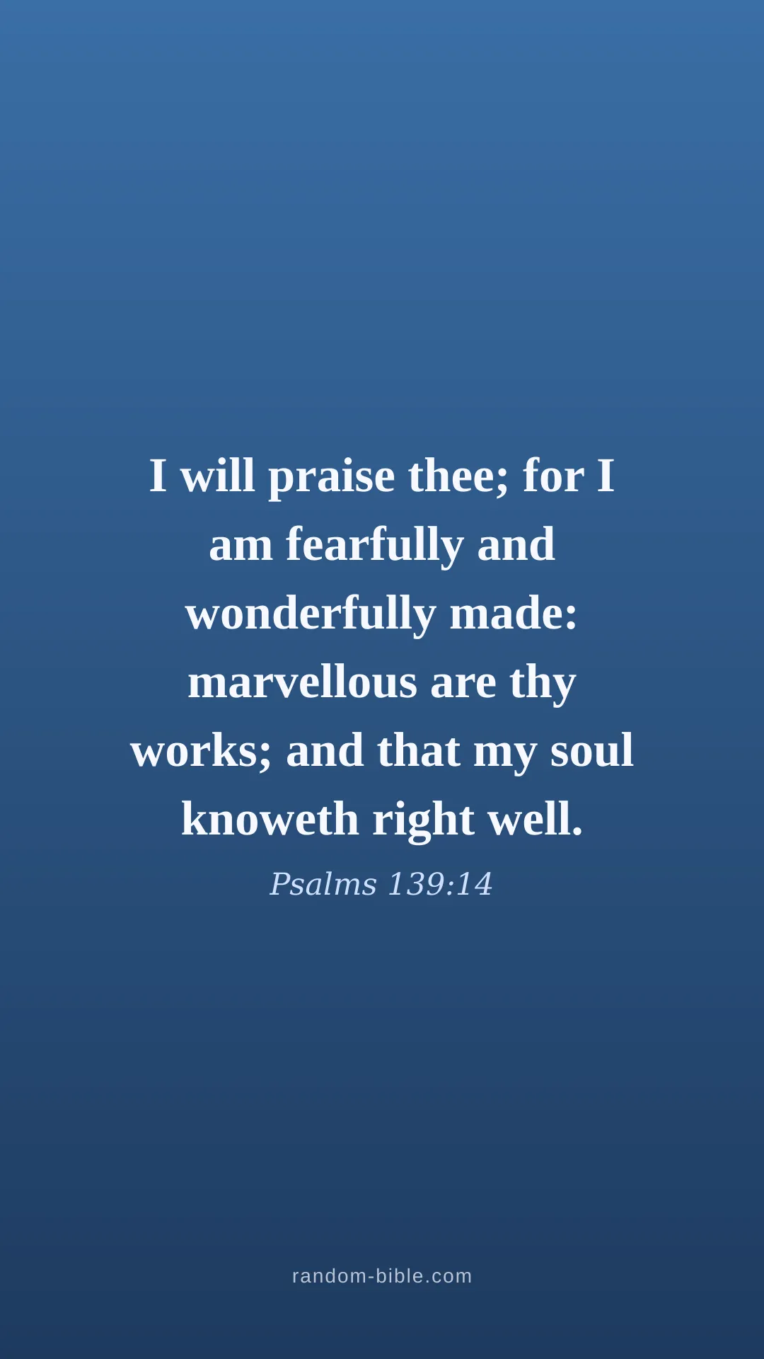 Psalms 139:14 blue Bible verse wallpaper (KJV)
