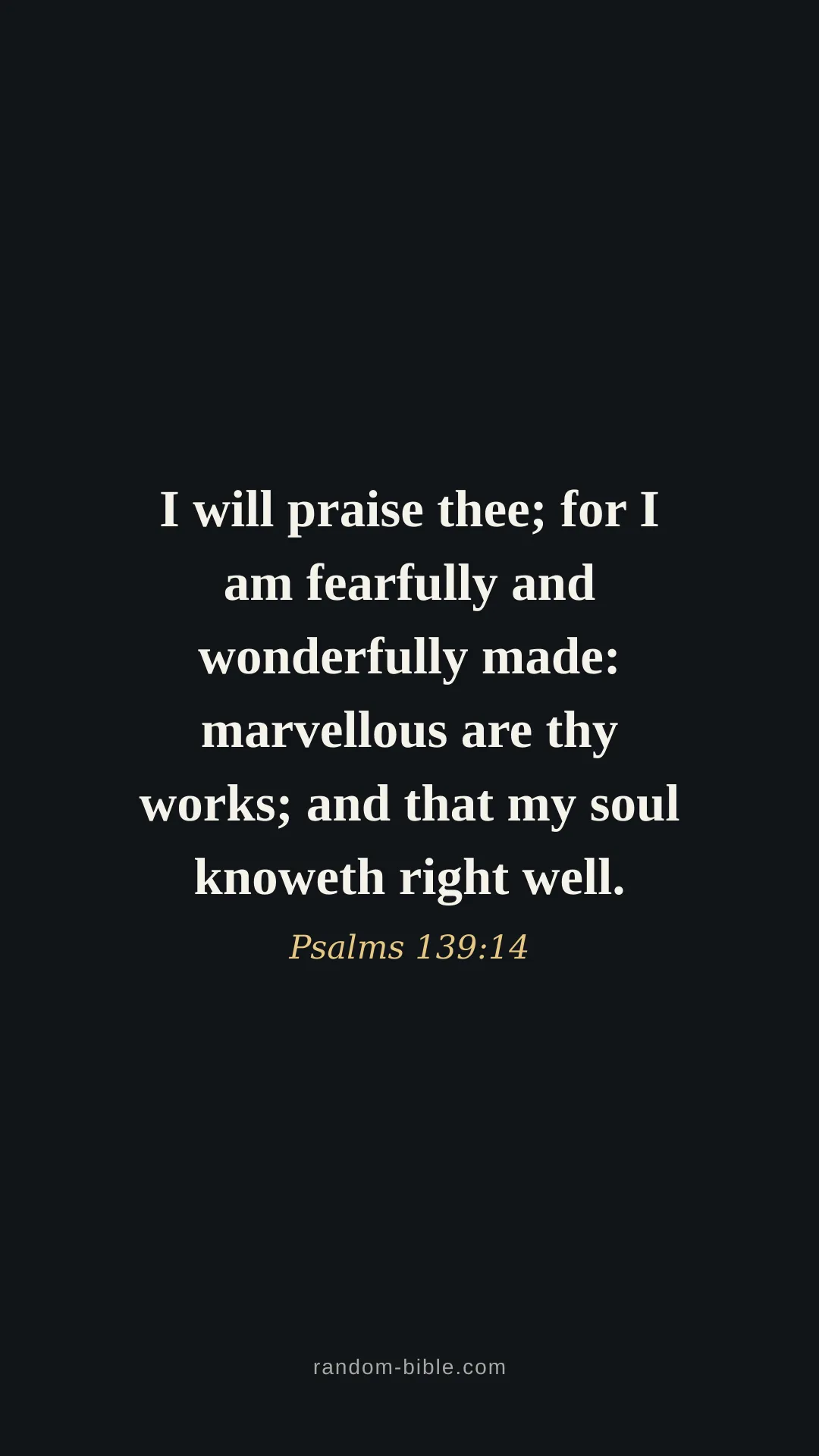Psalms 139:14 dark Bible verse wallpaper (KJV)