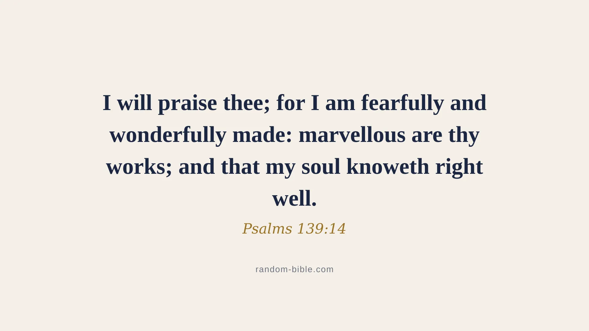 Psalms 139:14 minimal Bible verse wallpaper for desktop and laptop (KJV)