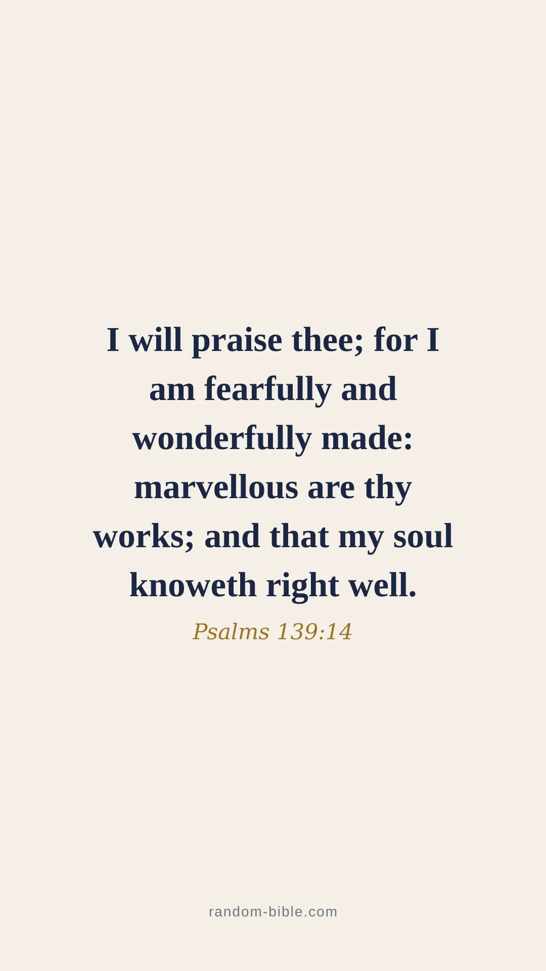 Psalms 139:14 minimal Bible verse wallpaper (KJV)
