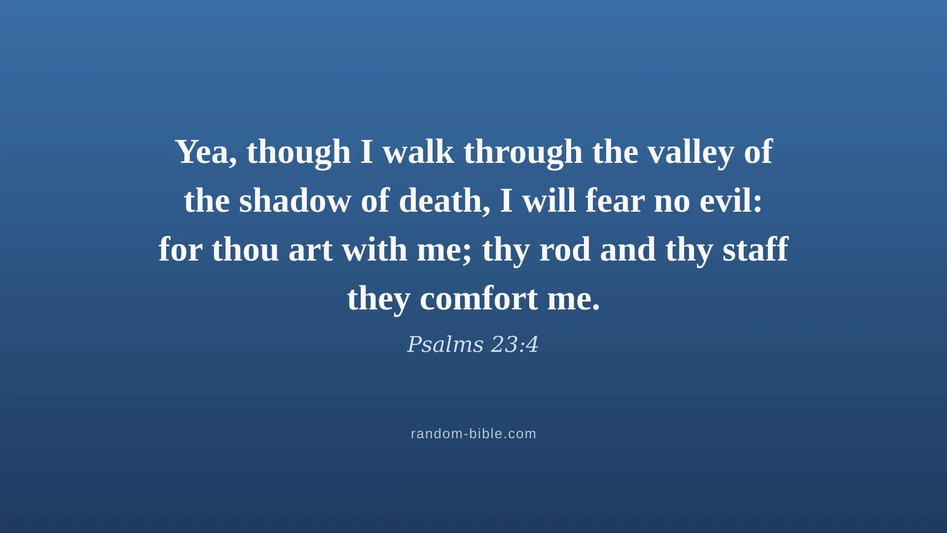 Psalms 23:4 blue Bible verse wallpaper for desktop and laptop (KJV)