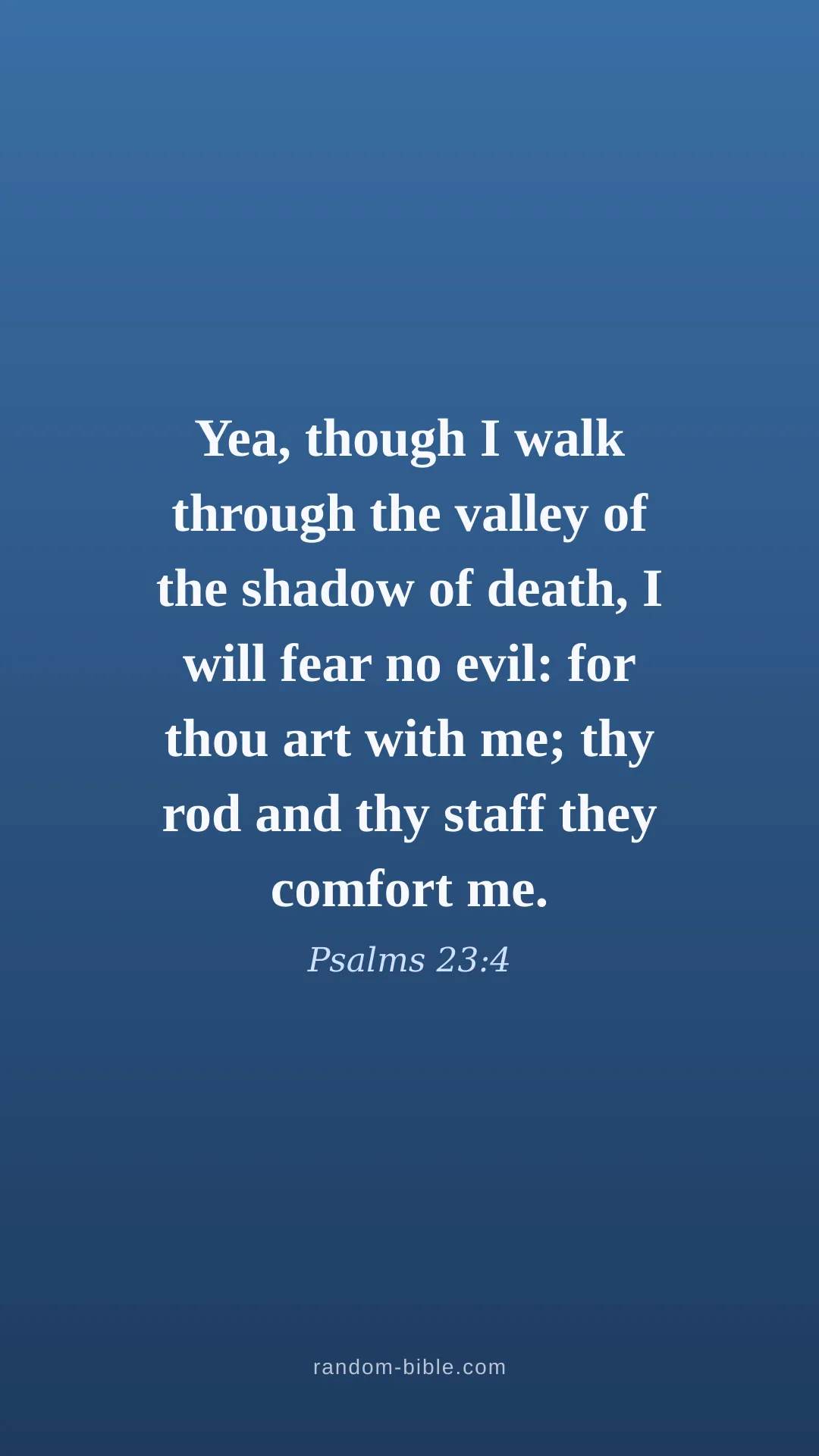 Psalms 23:4 blue Bible verse wallpaper (KJV)