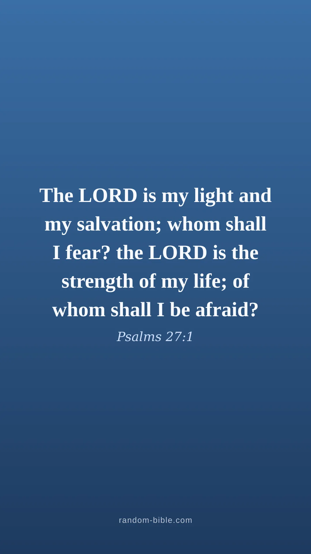 Psalms 27:1 blue Bible verse wallpaper (KJV)
