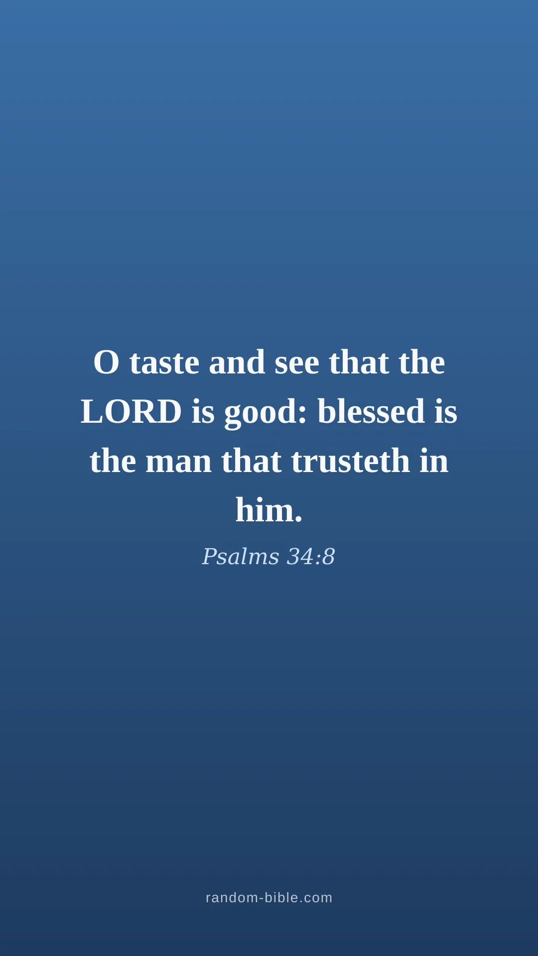 Psalms 34:8 blue Bible verse wallpaper (KJV)