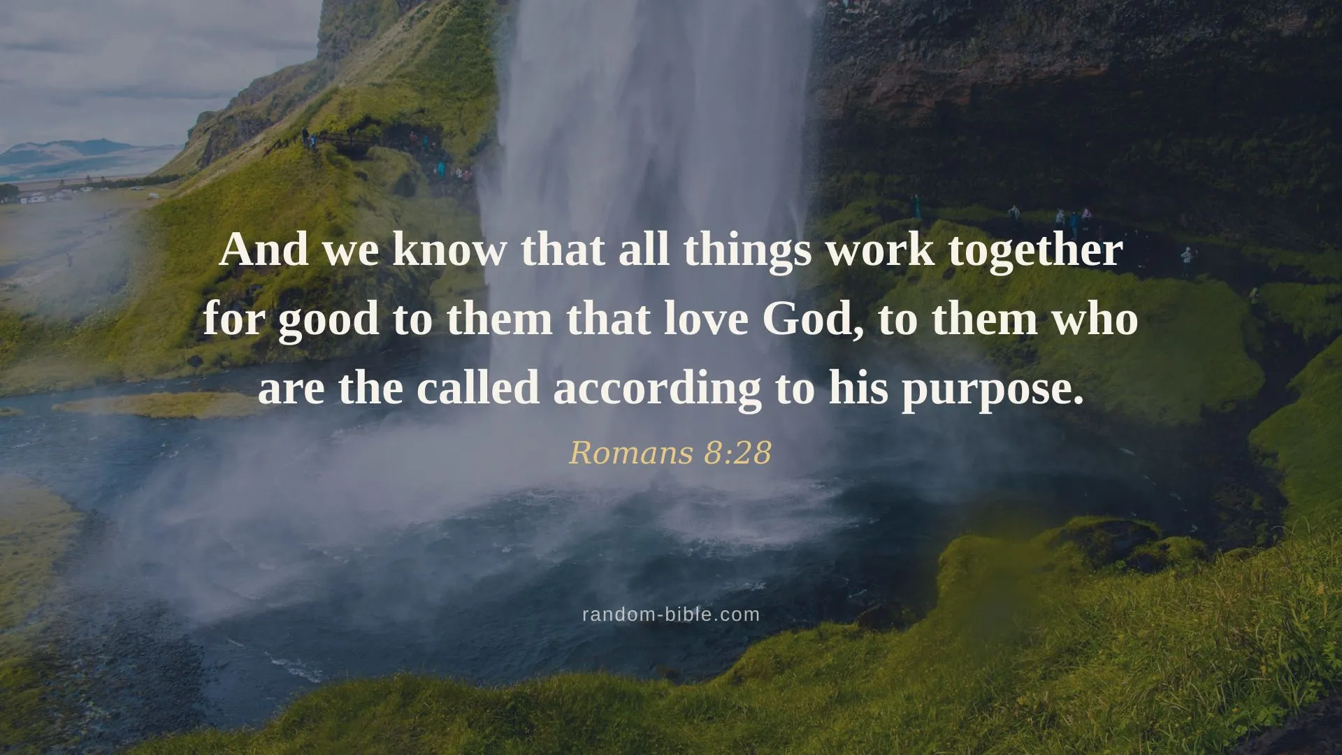 Romans 8:28 — desktop Bible verse wallpaper